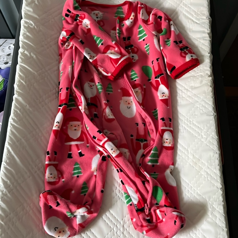 Santa fleece baby onesie